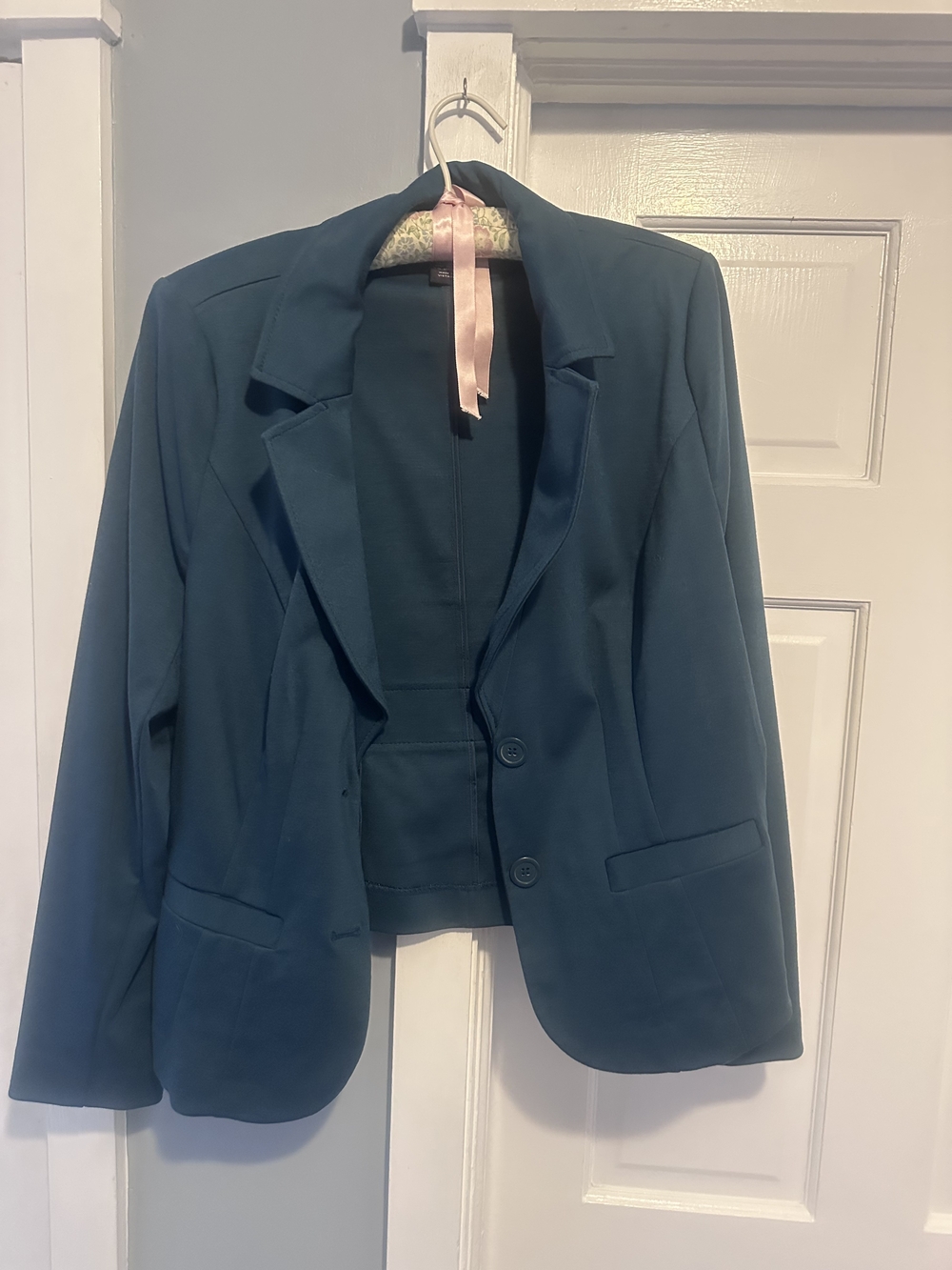 Lane Bryant Teal Knit Blazer - 18W